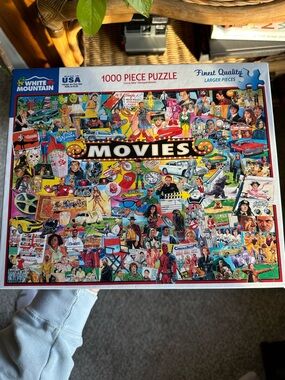White Mountain Movies Collage Puzzle - Bright Multicolor Artwork